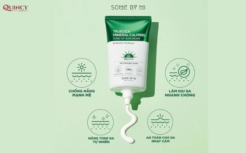 Review kem chống nắng Some By Mi truecica mineral calming tone up suncream 9 kem chống nắng Some By Mi