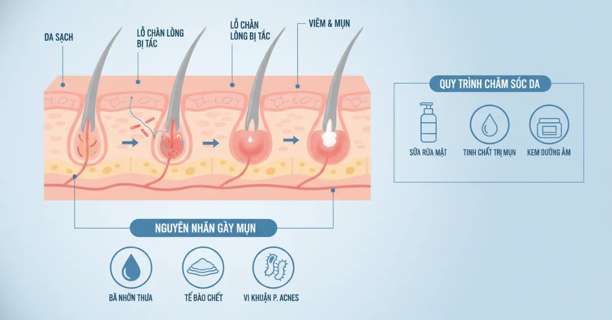 Vì sao xử lý sai khiến mụn dễ tái phát