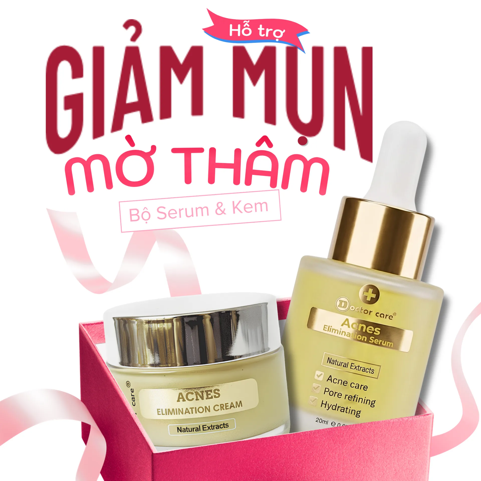 Bộ Doctor care cho da dầu mụn và thâm sau mụn (Serum 20ml+ Kem 30g)